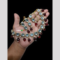 Lucentarts Traditional Kundan Necklace Set with Beads for Women