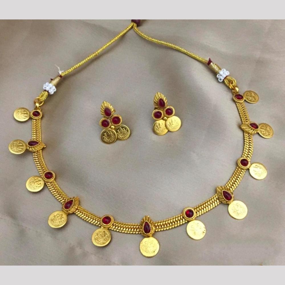 Lucentarts Jewellery Traditional Pota necklace  with Goddess Lakshmi Motif