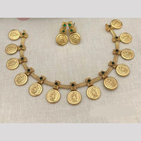 Lucentarts  jewellery Traditional Gold-Toned Pota Necklace Featuring Goddess Lakshmi