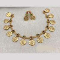 Lucentarts  jewellery Traditional Gold-Toned Pota Necklace Featuring Goddess Lakshmi