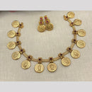 Lucentarts  jewellery Traditional Gold-Toned Pota Necklace Featuring Goddess Lakshmi