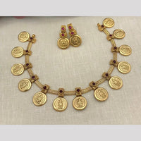 Lucentarts  jewellery Traditional Gold-Toned Pota Necklace Featuring Goddess Lakshmi