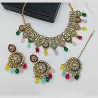 Lucentarts Jewellery Ethnic Kundan Beads Necklace  Set