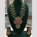 Lucentarts Jewellery Designer Rajwadi Long Necklace Set With Floral Print