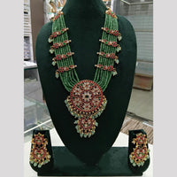 Lucentarts Jewellery Designer Rajwadi Long Necklace Set With Floral Print