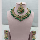 Lucentarts Jewellery Gold Plated Traditional Kundan and Pearl Necklace Set
