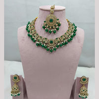 Lucentarts Jewellery Gold Plated Traditional Kundan and Pearl Necklace Set