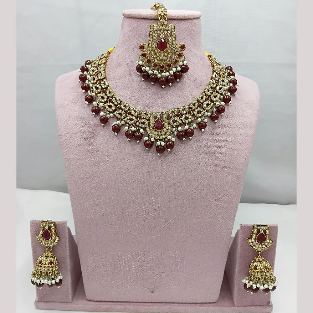 Lucentarts Jewellery Pota And Austrian And Pearl Necklace Set