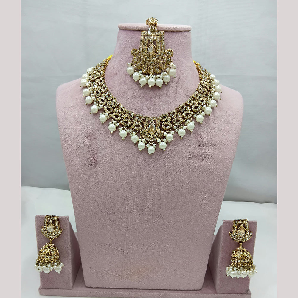Lucentarts Jewellery Pota And Austrian And Pearl Necklace Set