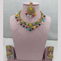 Lucentarts Jewellery Gold Plated Traditional Kundan and Pearl Necklace Set