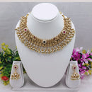 Lucentarts Jewellery Mughal Charm Kundan And Pearl Festive Bloom Neckalce Set