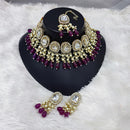 Lucentarts Jewellery Kundan Necklace with Pearl Drops and Beaded Layers