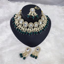 Lucentarts Jewellery Kundan Necklace with Pearl Drops and Beaded Layers