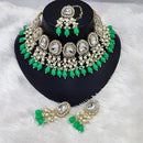 Lucentarts Jewellery Kundan Necklace with Pearl Drops and Beaded Layers