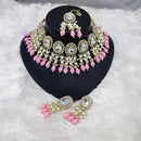 Lucentarts Jewellery Kundan Necklace with Pearl Drops and Beaded Layers