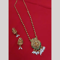 Lucentarts Jewellery Heritage Inspired Pota Stone And Pearl Temple Long Necklace Set