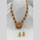 Lucentarts Jewellery Pota Stone And Pearl Temple Necklace Set
