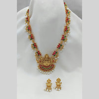 Lucentarts Jewellery Pota Stone And Pearl Temple Necklace Set