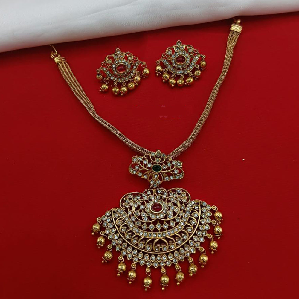 Lucentarts Jewellery Austrian Stone Pearl And Beads Necklace Set