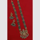 Lucentarts Jewellery Pota Stone And Pearl Temple Necklace Set