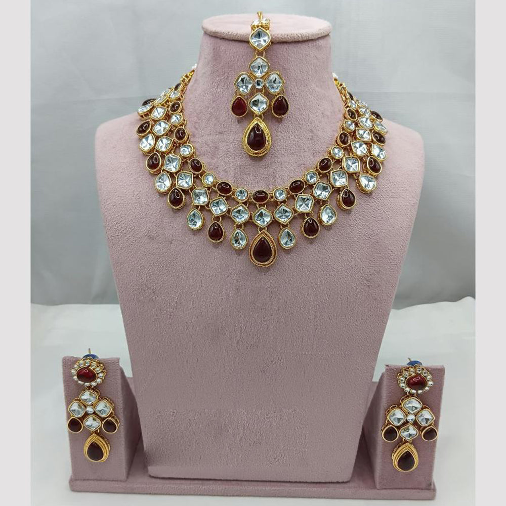 Lucentarts Jewellery Handcrafted Elegant Pota Stone Choker Necklace Set