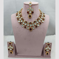 Lucentarts Jewellery Handcrafted Elegant Pota Stone Choker Necklace Set