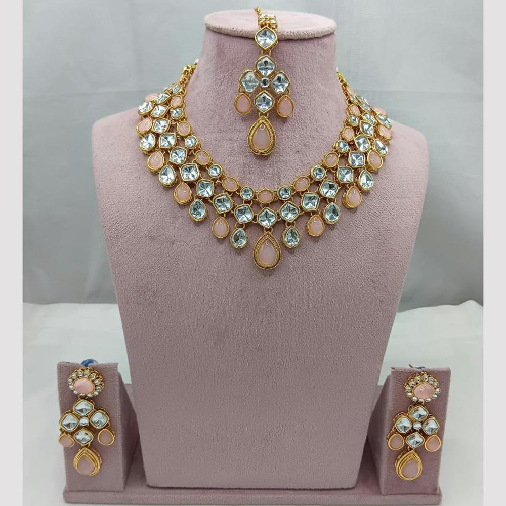 Lucentarts Jewellery Handcrafted Elegant Pota Stone Choker Necklace Set