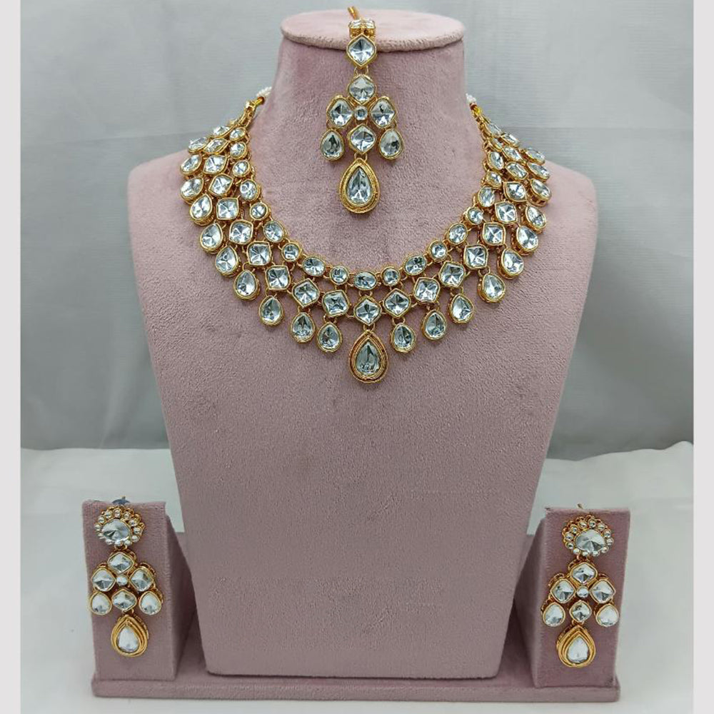 Lucentarts Jewellery Handcrafted Elegant Pota Stone Choker Necklace Set