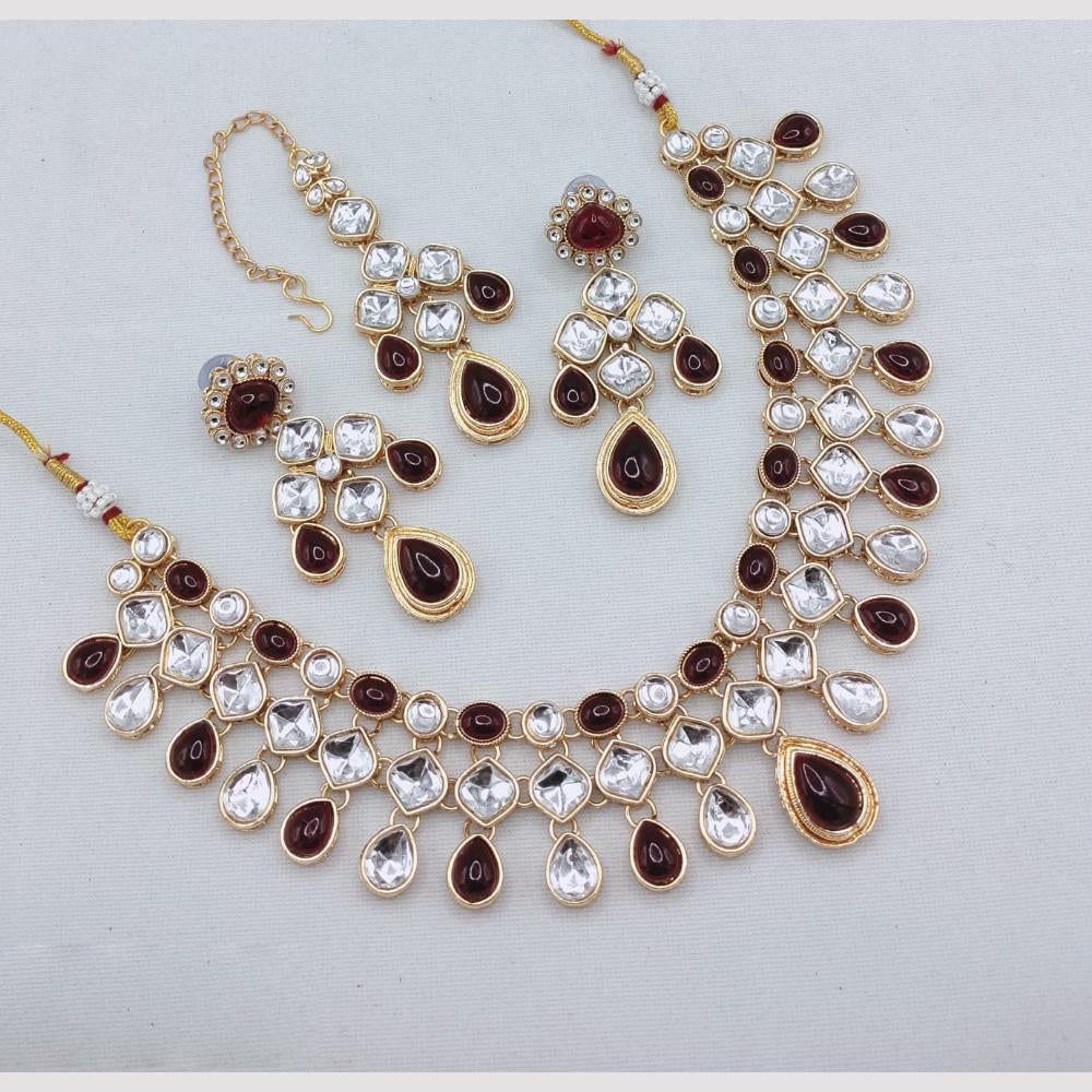 Lucentarts Jewellery Handcrafted Elegant Pota Stone Choker Necklace Set