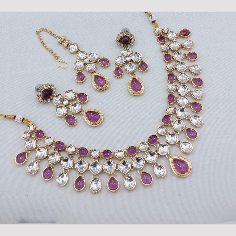 Lucentarts Jewellery Handcrafted Elegant Pota Stone Choker Necklace Set