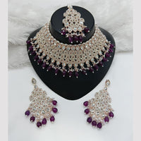Lucentarts Jewellery Austrian Stone Beads And Pearl Choker Necklace Set