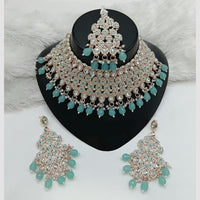 Lucentarts Jewellery Austrian Stone Beads And Pearl Choker Necklace Set