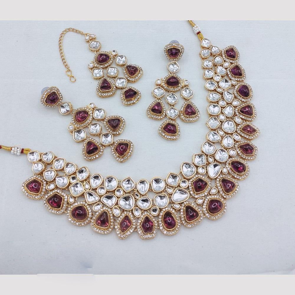 Lucentarts Jewellery Handcrafted Elegant Pota Stone Choker Necklace Set