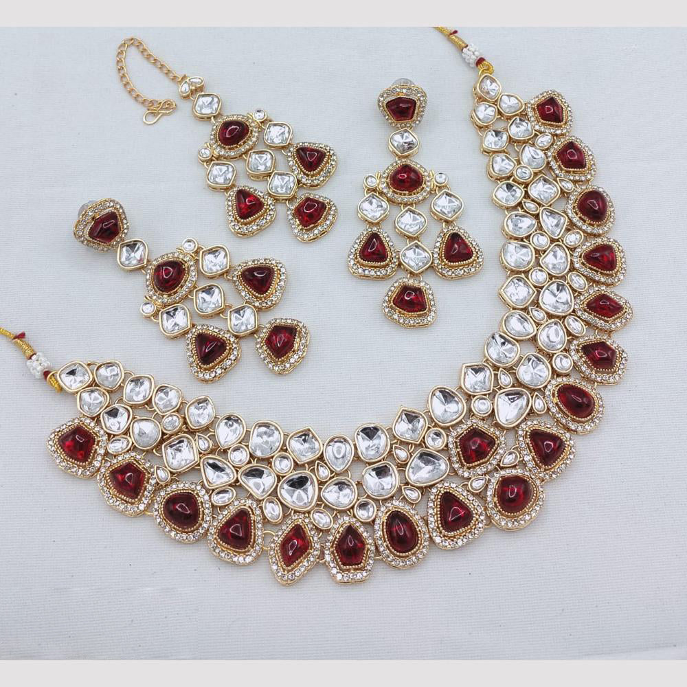 Lucentarts Jewellery Handcrafted Elegant Pota Stone Choker Necklace Set