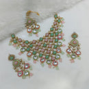Lucentarts Jewellery Handcrafted Elegant Pota Stone Choker Necklace Set
