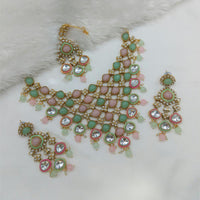 Lucentarts Jewellery Handcrafted Elegant Pota Stone Choker Necklace Set