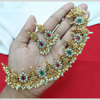 Lucentarts Jewellery Austrian Stone And Pearl Temple Necklace Set