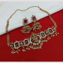 Lucentarts Jewellery Crystal And Austrian Stone Traditional Temple Choker Necklace Set 