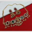 Lucentarts Jewellery Crystal And Austrian Stone Traditional Temple Choker Necklace Set