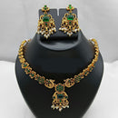 Lucentarts Jewellery Antique Finish Pota Stone Necklace Set 