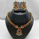 Lucentarts Jewellery Antique Finish Pota Stone Necklace Set