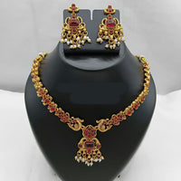 Lucentarts Jewellery Antique Finish Pota Stone Necklace Set
