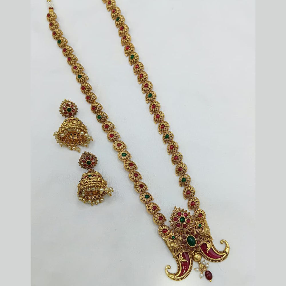 Lucentarts Jewellery Antique Finish Pota Stone Necklace Set