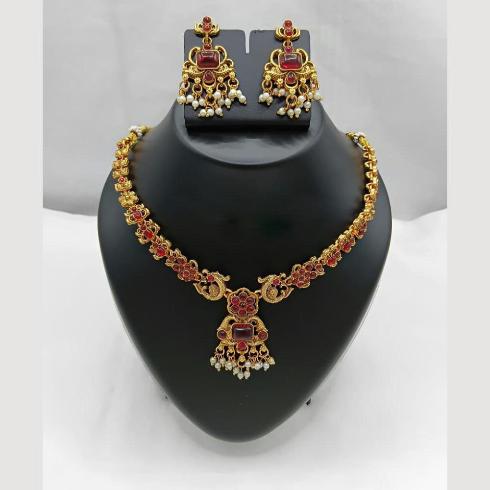 Lucentarts Jewellery Elegant Ensemble Pota And Pearl Necklace Set