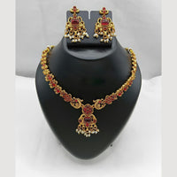 Lucentarts Jewellery Elegant Ensemble Pota And Pearl Necklace Set