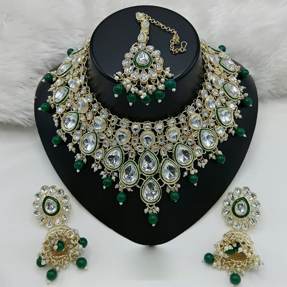 Lucentarts Jewellery Traditional Kundan And Pearl Necklace Set
