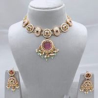 Lucentarts Jewellery Elegant Charm Pota And Pearl Necklace Set