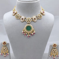 Lucentarts Jewellery Elegant Charm Pota And Pearl Necklace Set