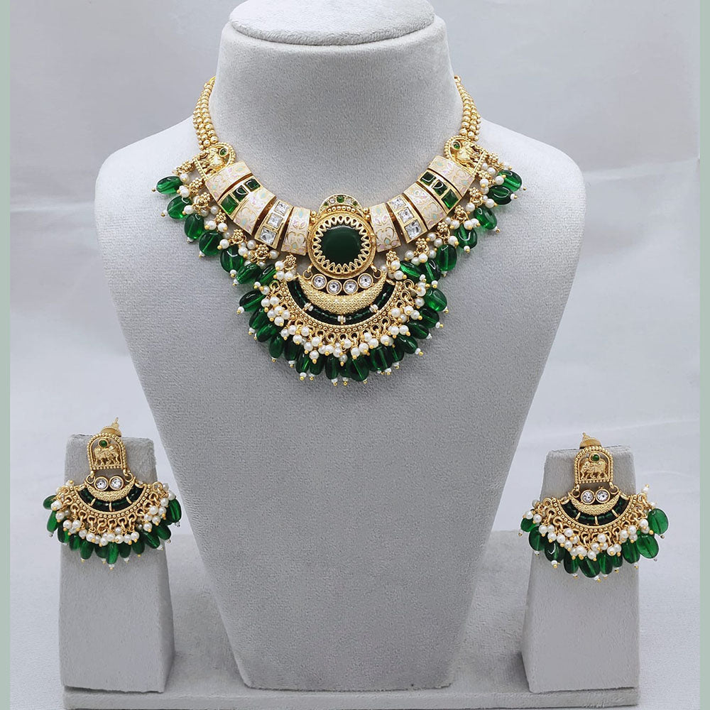 Lucentarts Jewellery Elegant Charm Pota And Pearl Necklace Set
