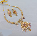 Lucentarts Jewellery Elegant Charm Pota And Pearl Meenakari Necklace Set